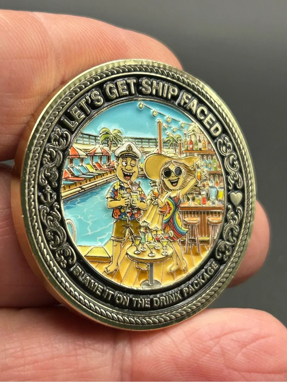 We Don't Give a Ship Commemorative Coin - Colorful Sunset Design